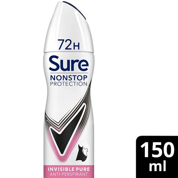 Desodorante antitranspirante en aerosol Sure Nonstop Invis Pure 150 ml