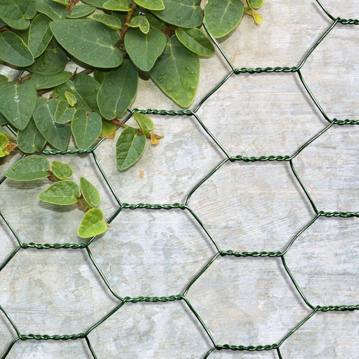 Tela de arame tripla torcida, verde, malha hexagonal, tamanho da malha 25 mm, 100 cm x 25 m