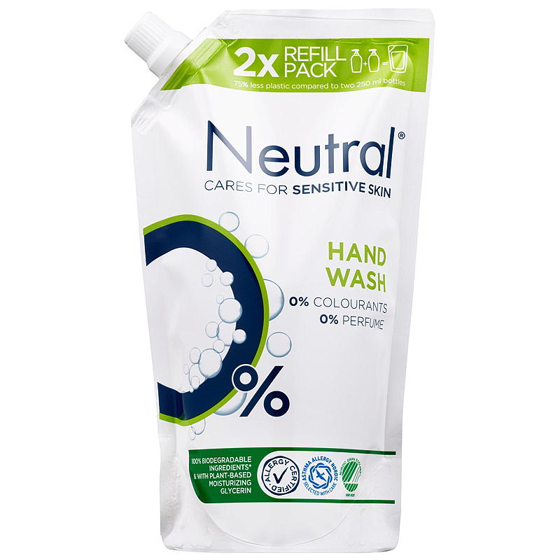 Nøytral håndsåpe 500 ml parfymefri refill Nøytral