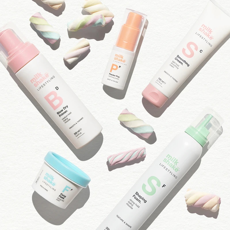 „milk_shake® Lifestyling Blow Dry“ pagrindas, apsauginės formavimo putos