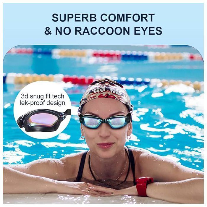 Gafas de natación - EINNENFFER - Pack de 2 - Protección UV - Lentes polarizadas - Comodidad ergonómica