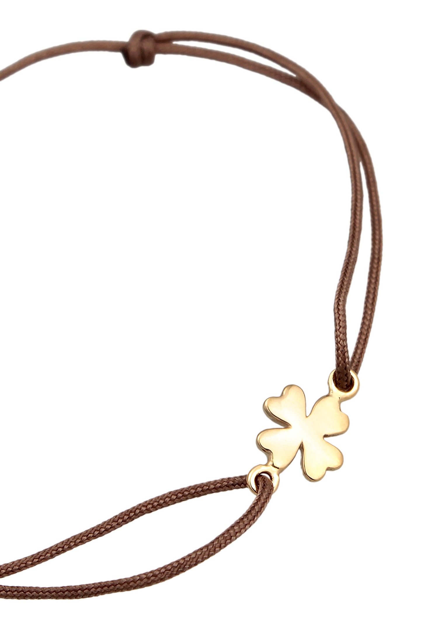 Elli Femmes trèfle pendentif chance avec le nylon en argent sterling 925 plaqué or