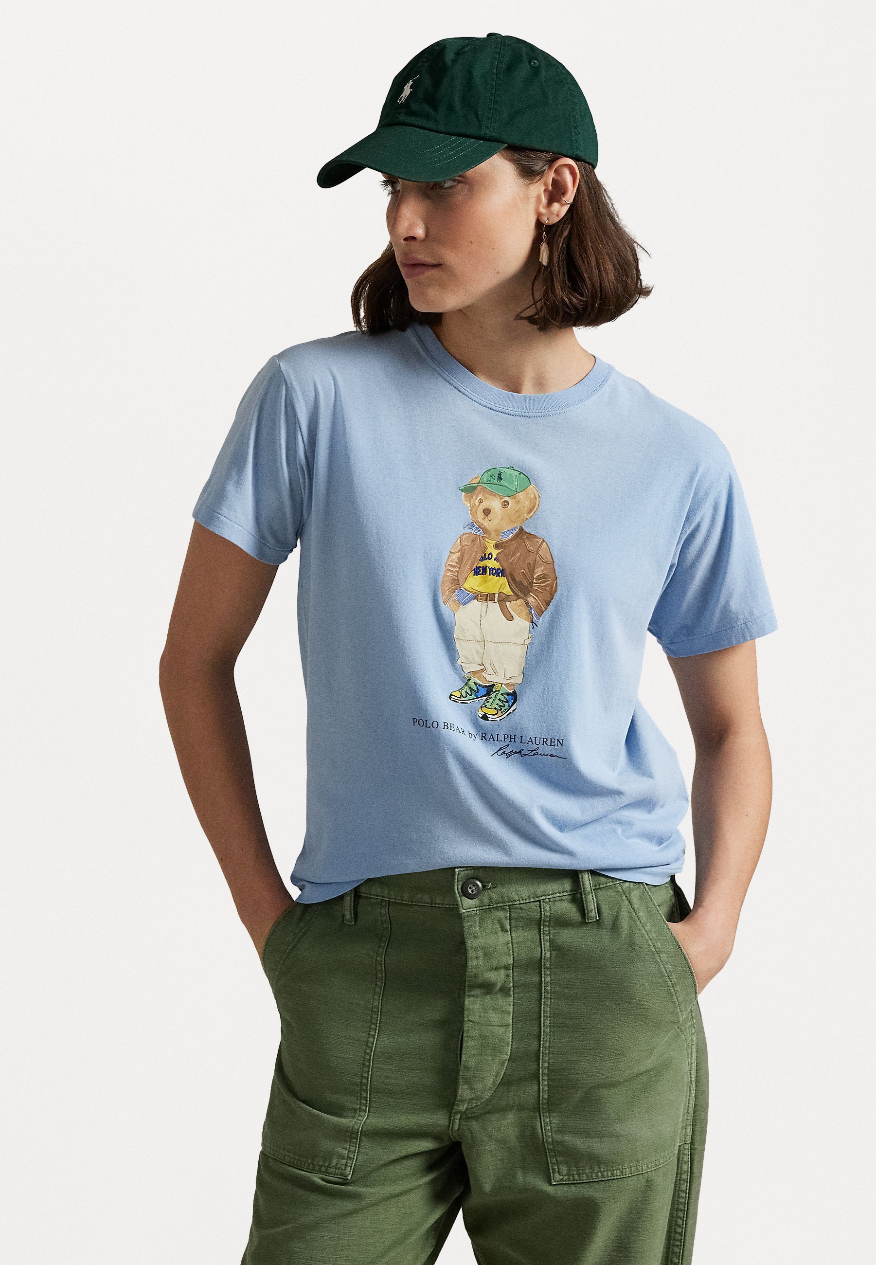 Polo Ralph Lauren POLO BEAR T-SHIRT VAN KATOENJERSEY - T-shirt met print - chambrayblauw