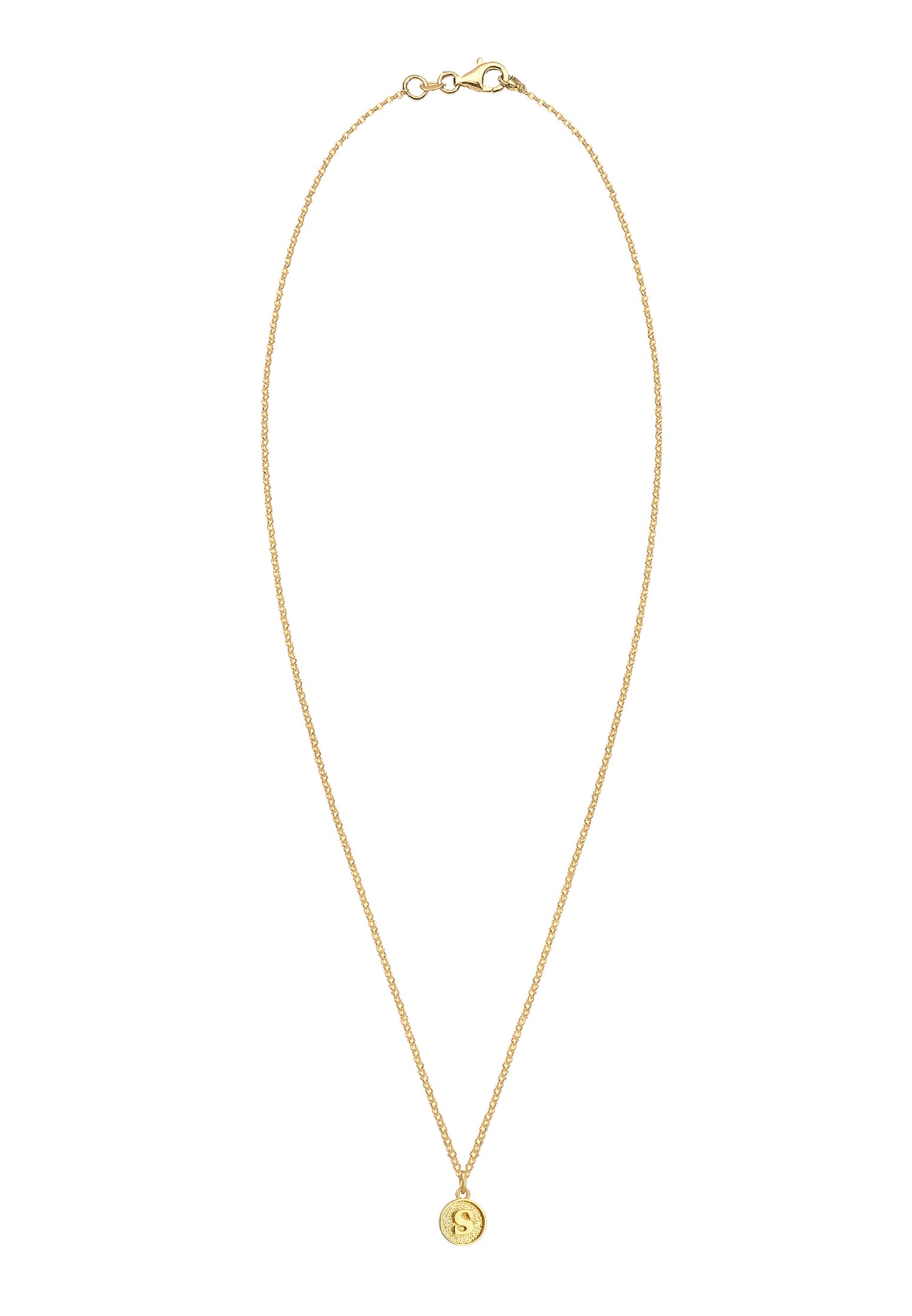 Elli Lettre S Pendentif Basic Collier Femme - (925/1000) Argent