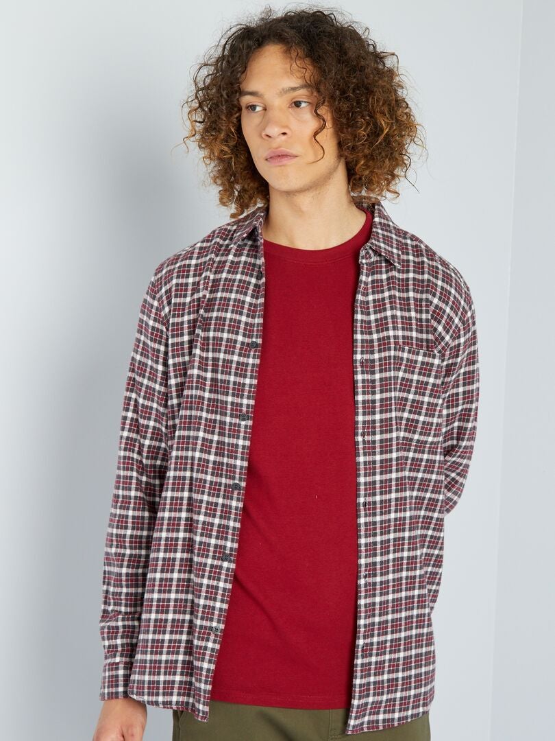 Camisa de flanela xadrez - VERMELHA