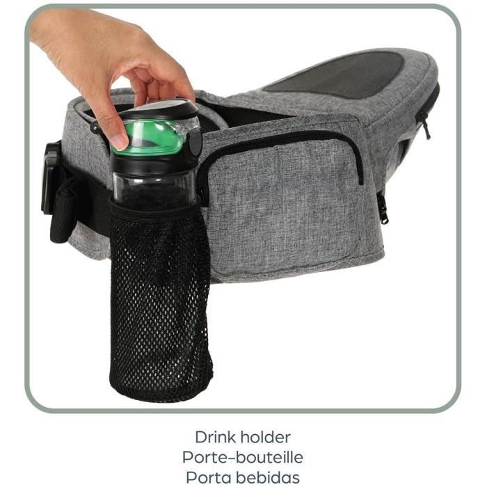 Canguru para Bebê - Assento de Quadril - DREAMBABY - Up & Go - Cinza
