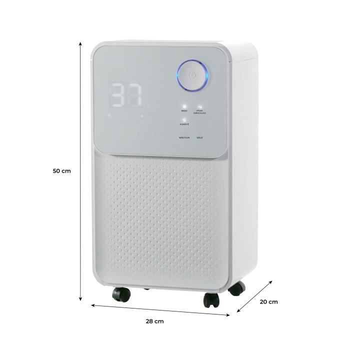 Deshumidificador eléctrico OCEANIC - Extracción de 12 litros/día - Función de secado de ropa - Pantalla LED