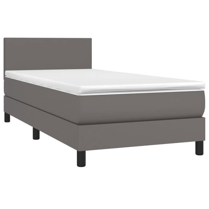 Estructura de cama con colchón - Maison Exclusive - Piel sintética - 80x200 cm - Máxima relajación