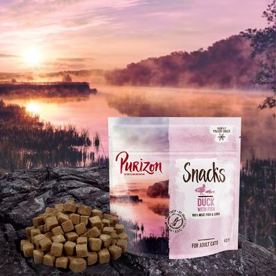 Snack per gatti Purizon - Anatra senza cereali con pesce