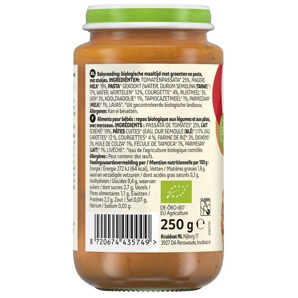 Kruidvat 15+M Organski obrok z zelenjavno lazanjo<br>250g