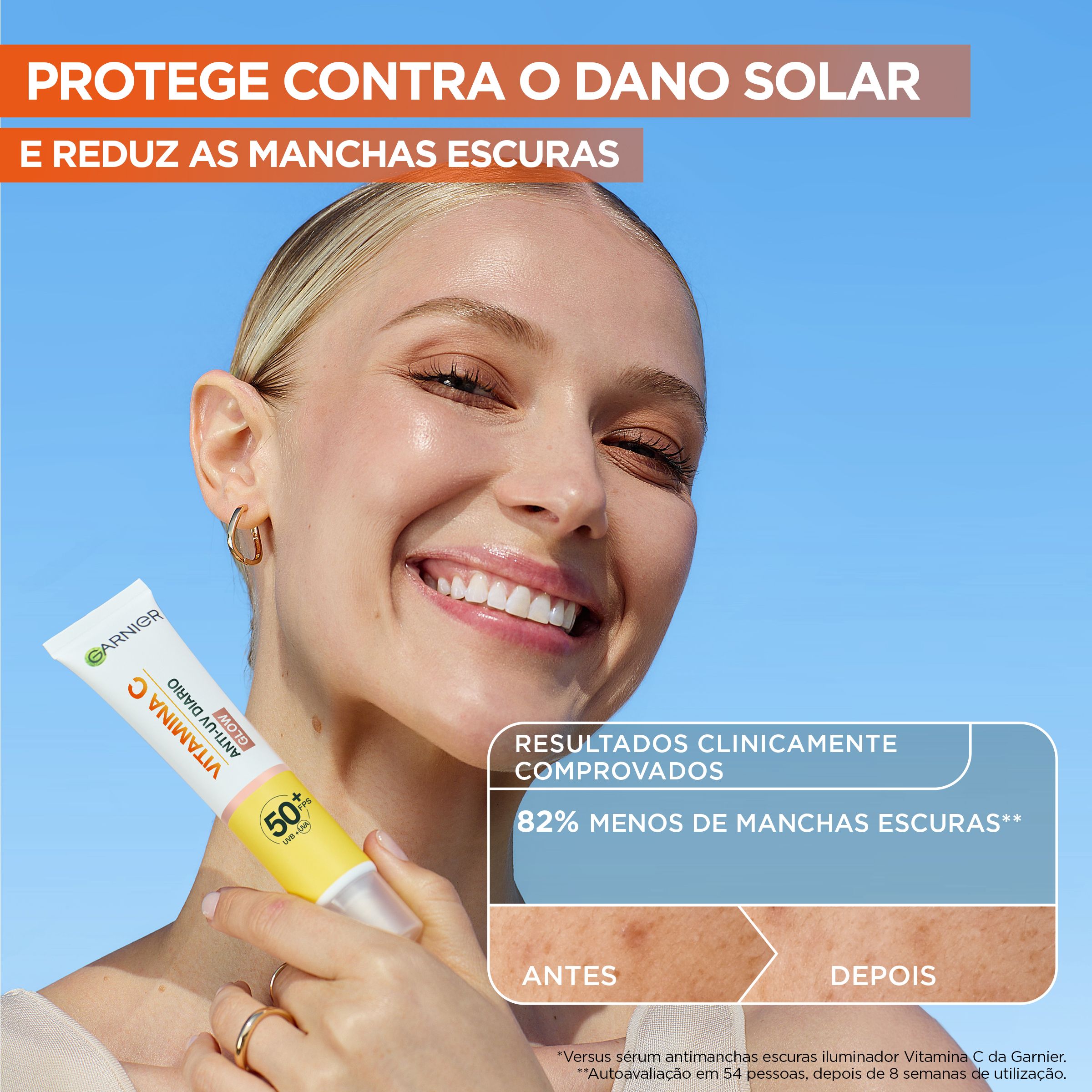 Fluid proti temnim madežem z vitaminom C in zaščito pred UV-zaščito, dnevni sijoči učinek SPF 50 Kreme za obraz proti temnim madežem