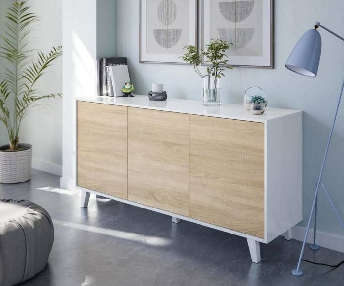 Buffet Arvada, 154x41h75 cm, blanc