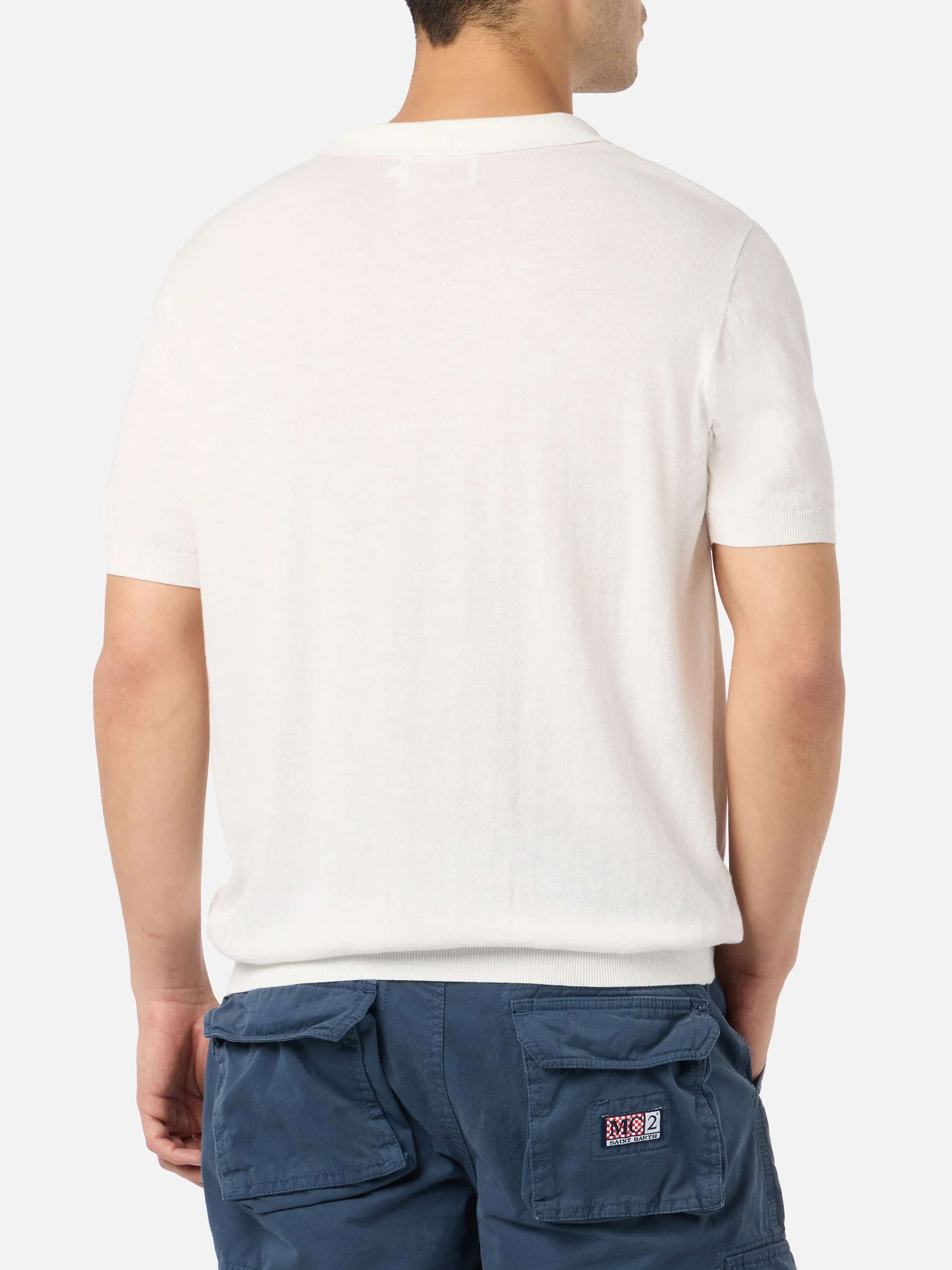 Sloan poloshirt zonder knoopjes in boterbruin.