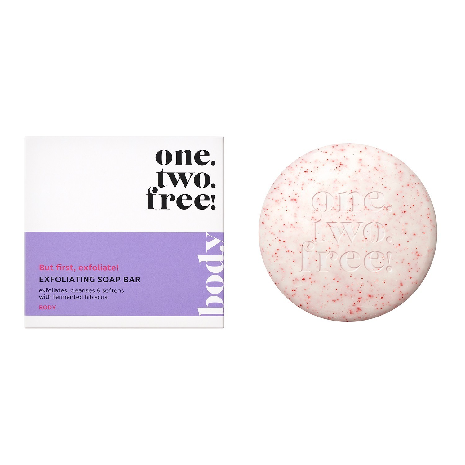 one.two.free! Mydlo s telovým peelingom – 80 gramov
