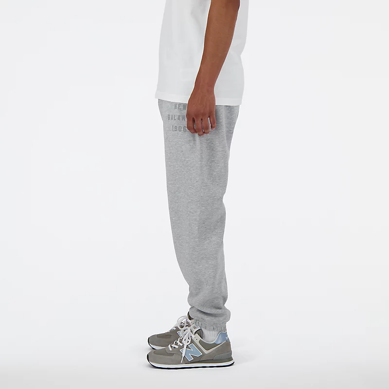 Pantaloni da jogging in pile stile college iconico da uomo - Grigio atletico