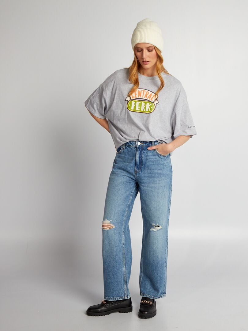 'Friends' oversized jersey t-shirt - GRIJS