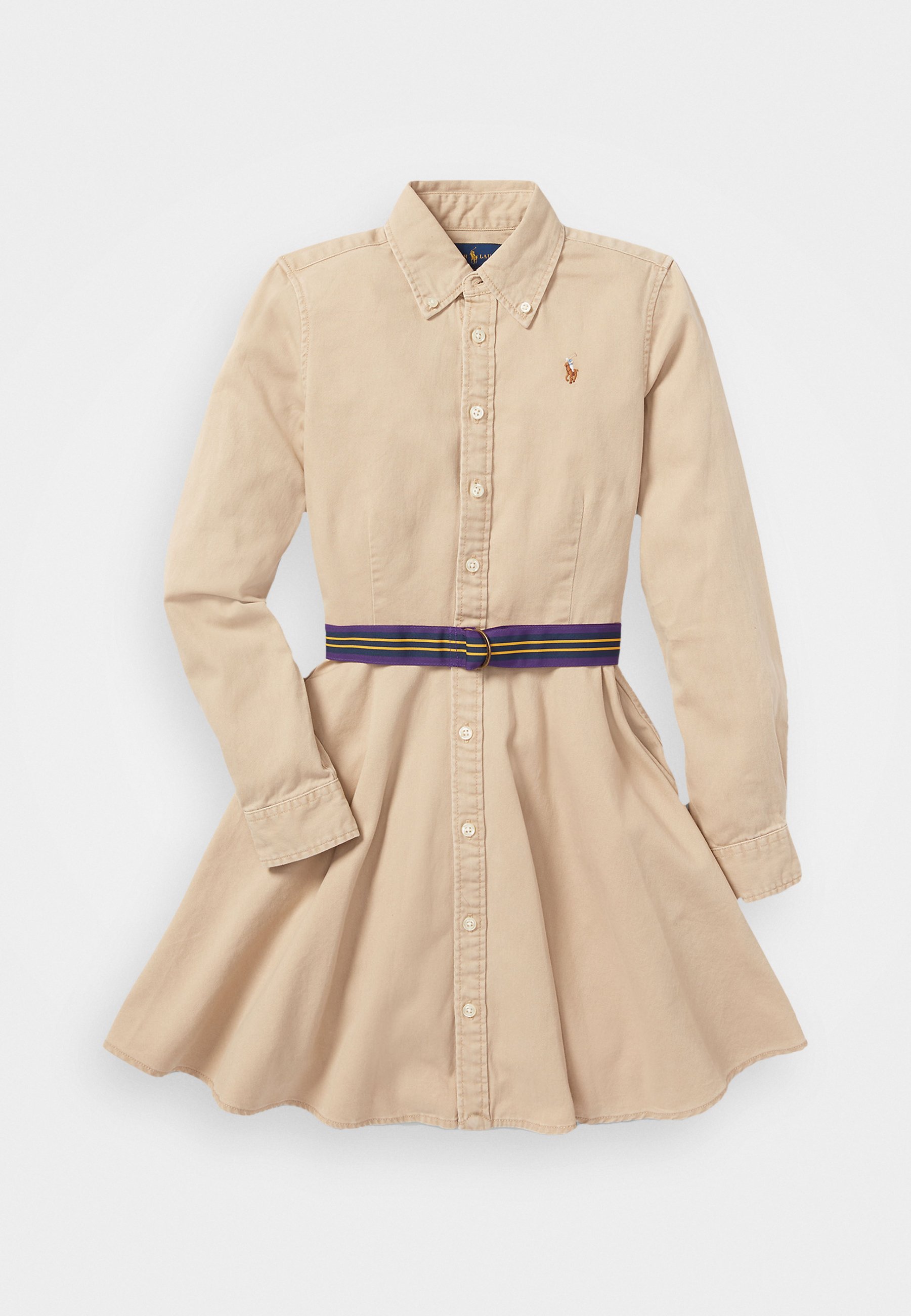 Robe-chemise en coton chino ceinturée Polo Ralph Lauren - kaki classique