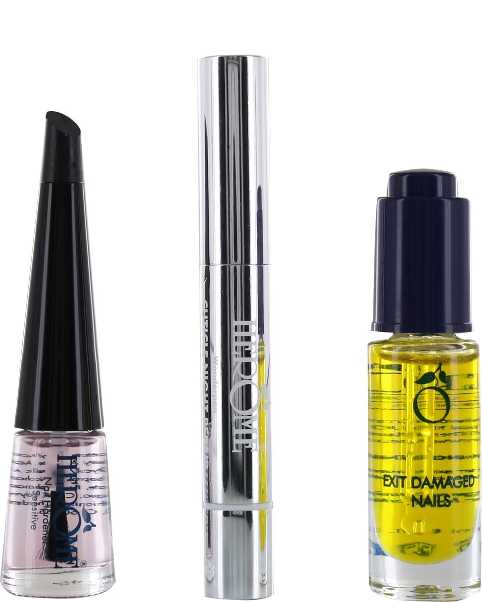 ΣΕΤ HERÔME NAIL ESSENTIALS EXIT ΓΙΑ ΚΑΤΕΣΤΡΑΜΜΕΝΑ ΝΥΧΙΑ, ΘΑΥΜΑΤΟΛΟΓΙΚΟ ΣΤΥΛΟ, ΣΚΛΗΡΥΝΤΗΣ ΝΥΧΙΩΝ SOFT