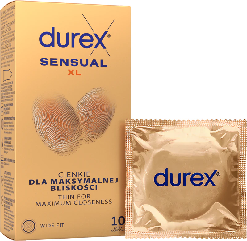 Preservativos Durex Sensual XL para uso médico