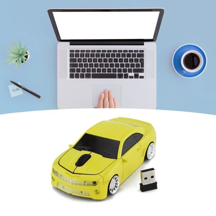 Draadloze computermuis - VVIKIZY - Sportwagen - Geel - Hoge precisie - Plug and play