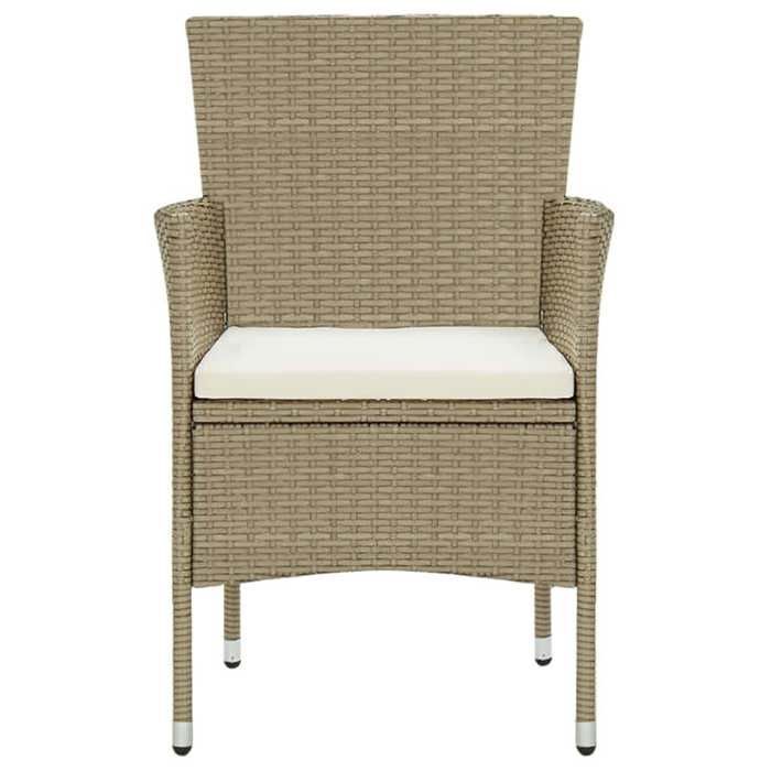 Tuinset van polyrotan - BURKE - 5-delig - Beige - Tafel 150x90x74 cm - Stoel 53x58x84 cm