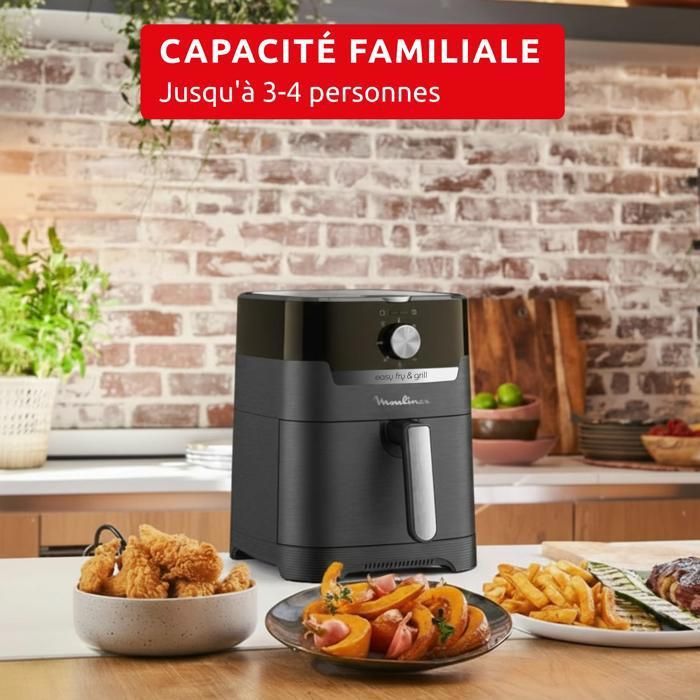 MOULINEX EASY FRY & GRILL MECA EZ501 EZ501810 Freidora y parrilla fáciles, 2 en 1, cocina saludable, freidora de aire + parrilla