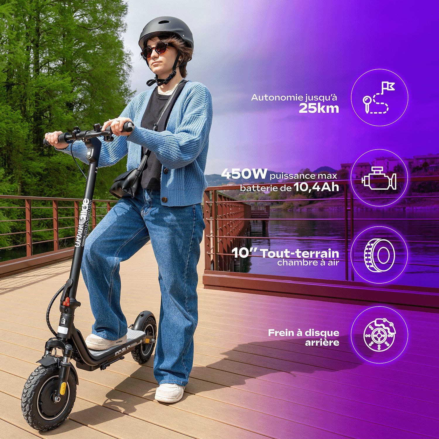 Electric scooter - URBANGLIDE - 100 EVO - 450 W - 10