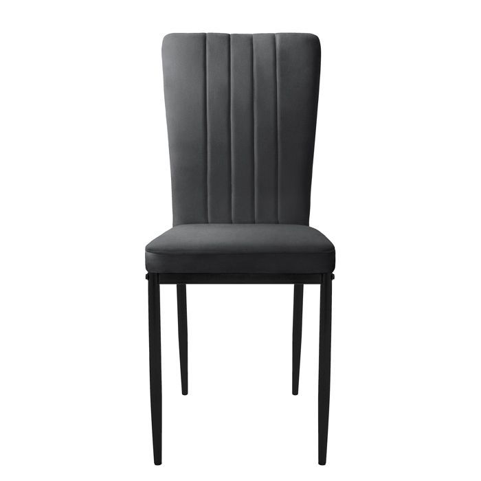 ML-Design 4 grijze fluwelen eetkamerstoelen, ergonomische rugleuning, gewatteerde zitting, eetkamerstoel voor woonkamer of keuken