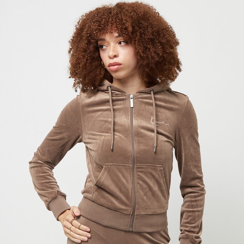 Chest Signature Tight Full Zip Velvet Jacket