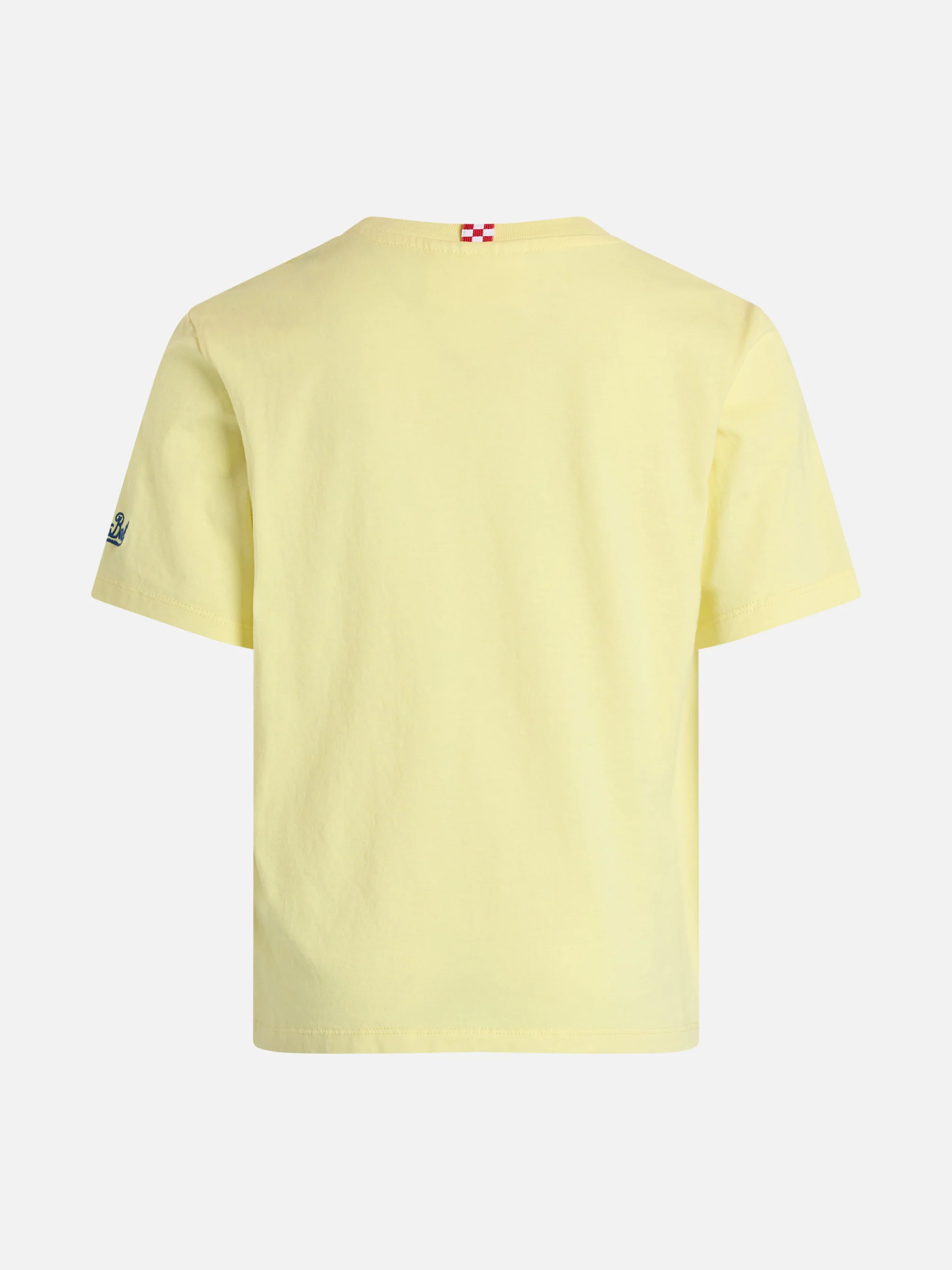 T-shirt da bambino in cotone con stampa Snoopy e ricamo St. Barth boat