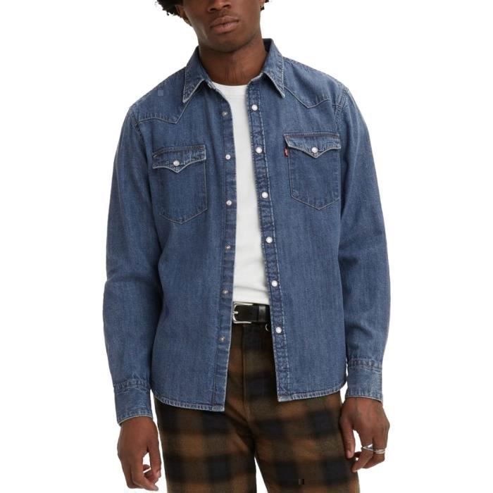Camicia da uomo LEVI'S in cotone blu GR78809