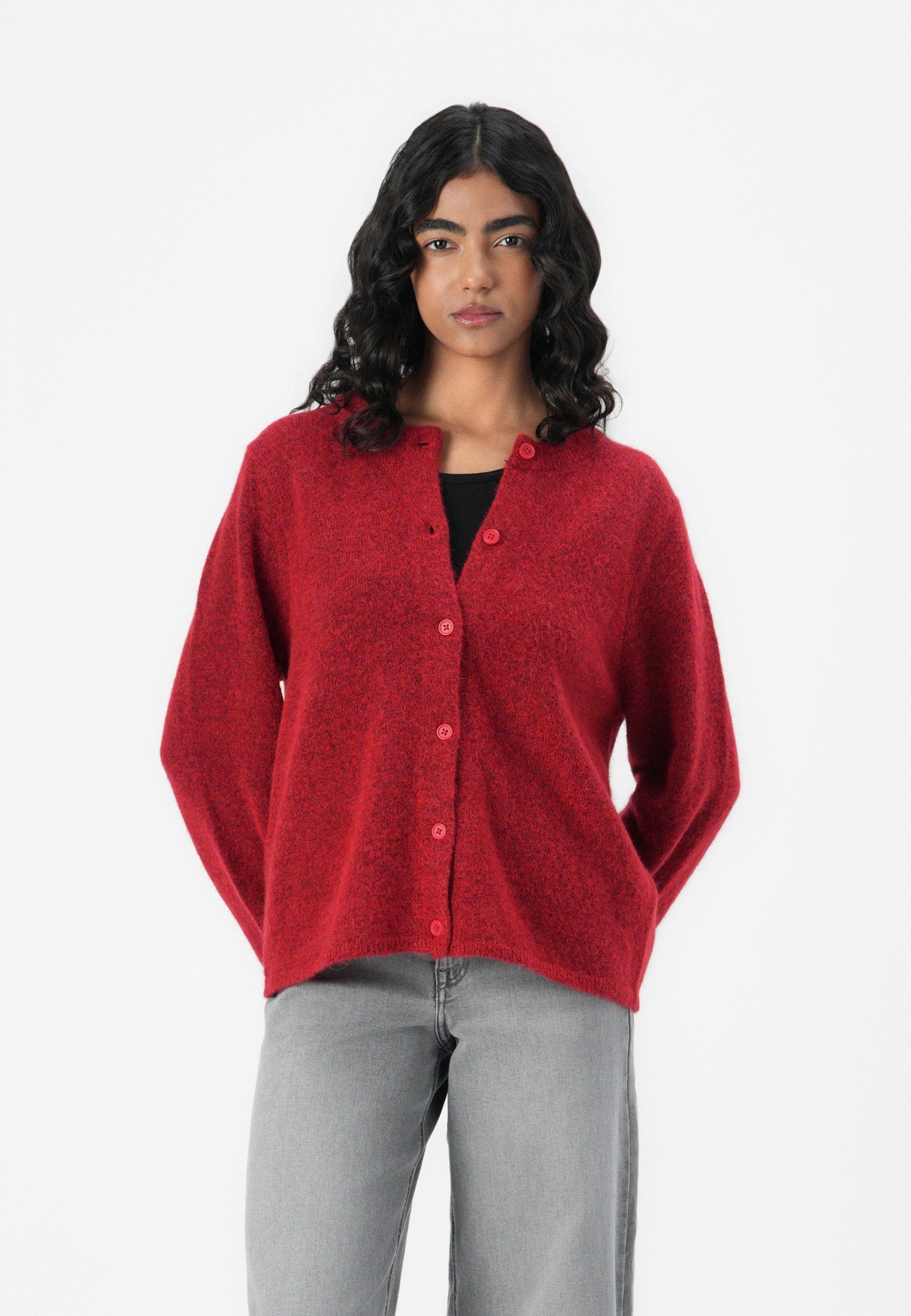 Selected Femme SLFLULU NIEUW CARDIGAN - Cardigan - paardensportrood