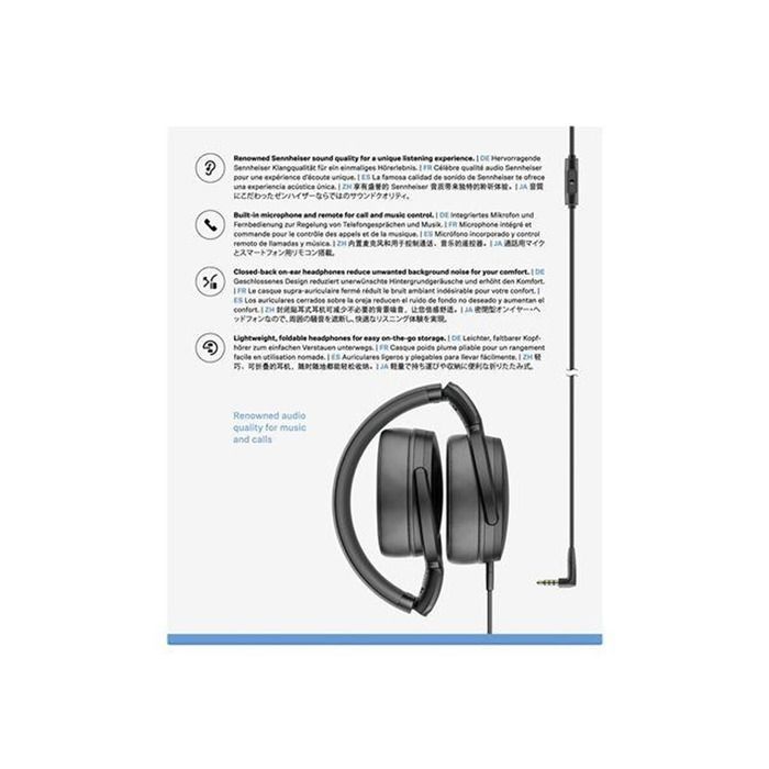 Sennheiser HD 400S Foldable Over-Ear Headphones - Black - Headset with Microphone - Adjustable Volume