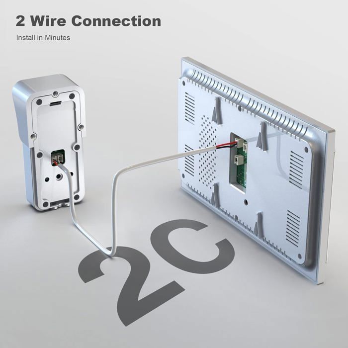 Wired Video Intercom - BAZARLAND30 - 7 Inch - Night Vision - IP65 Weatherproof - 2 Wires