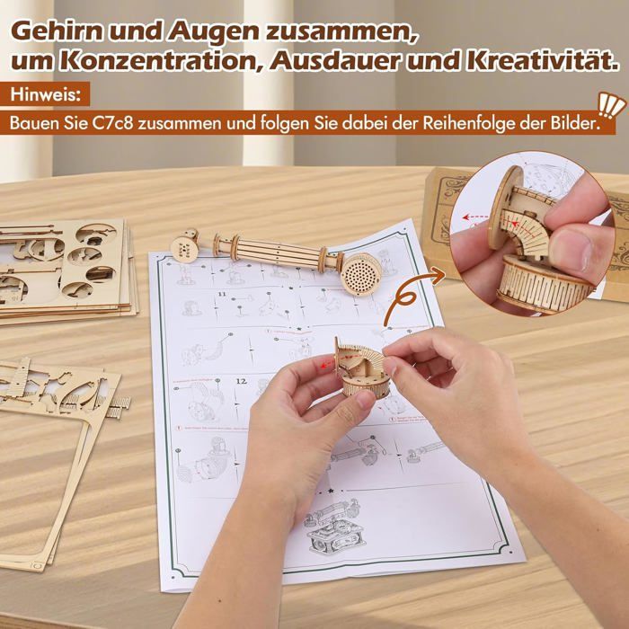 Kit di modellismo in legno 3D - Modello di telefono - Puzzle in legno - Fai da te per adulti