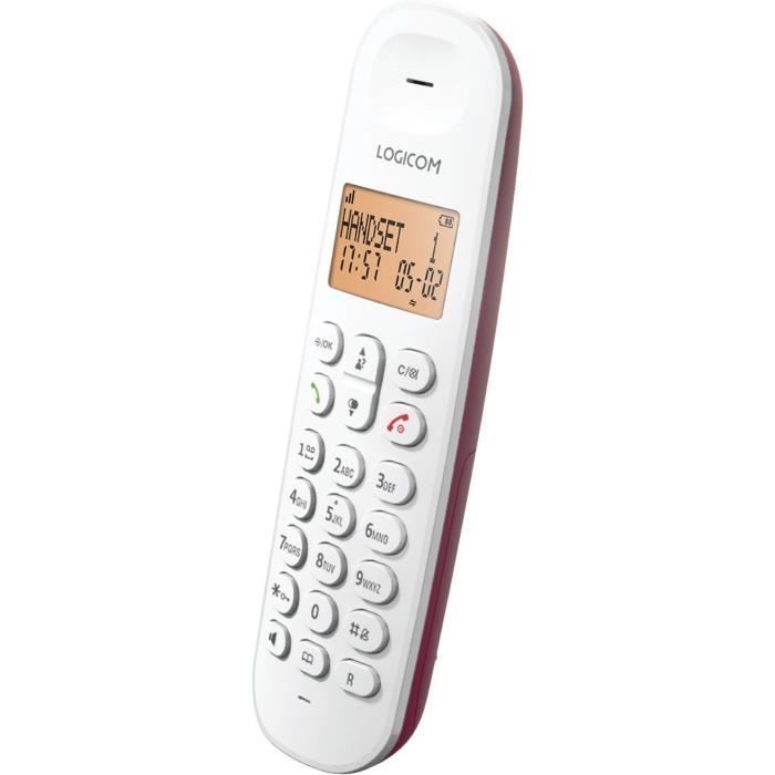 Draadloze vaste telefoon - LOGICOM - DECT ILOA 150 SOLO - Raspberry - Geen antwoordapparaat