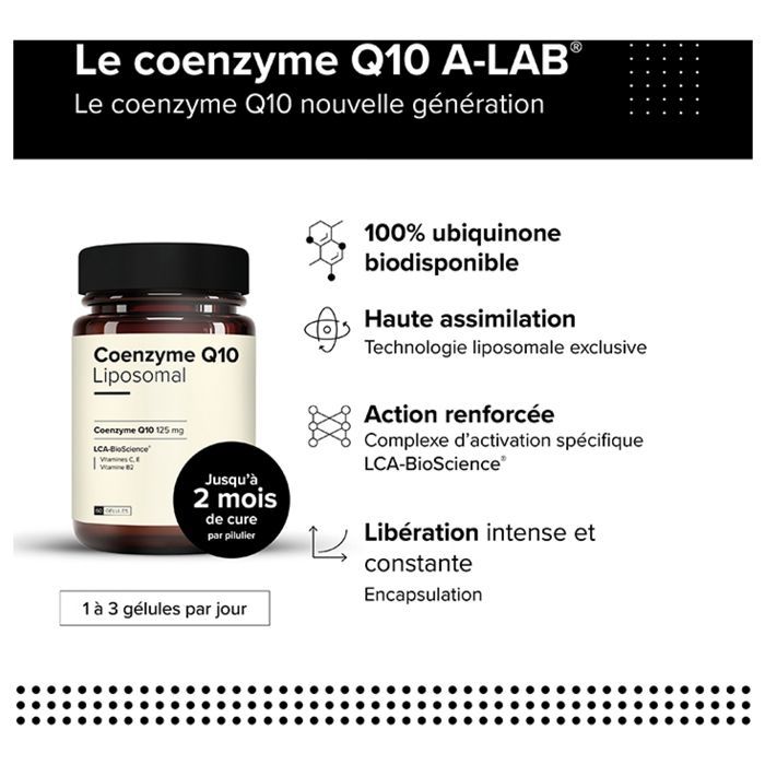 A-Lab Coenzyme Q10 Liposomale - Antioxydant Anti-Âge Assimilation Renforcée 60 Gélules