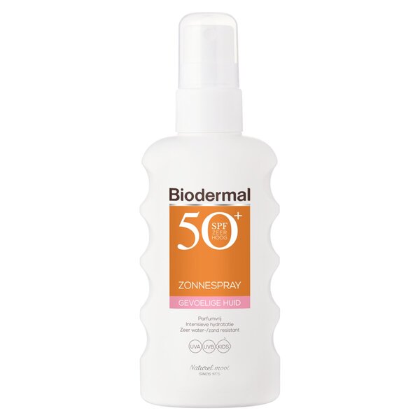 Spray solaire Biodermal pour peaux sensibles SPF50+<br>175 ml