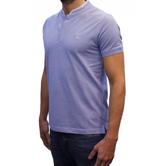 Cerruti 1881 Polo col mao manches courtes New Firenza Bleu Denim Homme