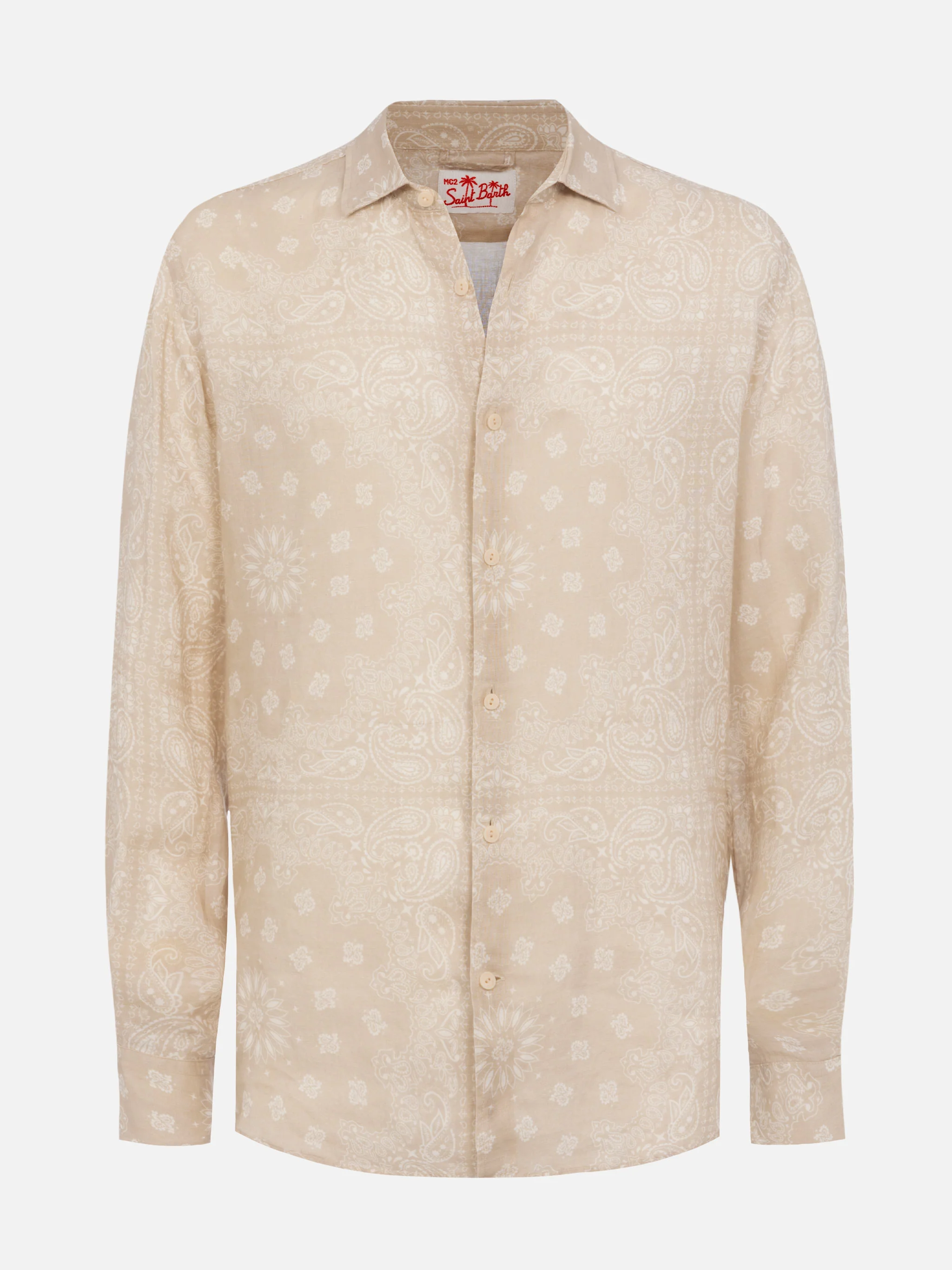 Pamplona linnen shirt met bandana-print