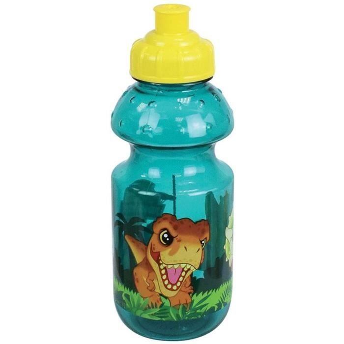 JURASSIC WORLD - Juego de vajilla infantil con taza, tazón, plato, cubiertos, botella de agua y caja para aperitivos.