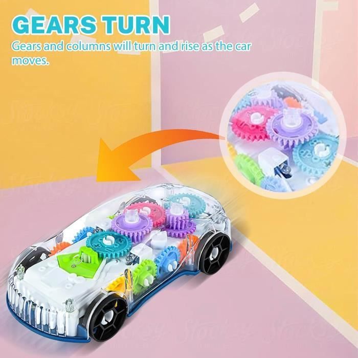 Rennwagen mit Zahnradantrieb – Speedlite – LED-Beleuchtung – 4 Räder – Für Kinder ab 3 Jahren