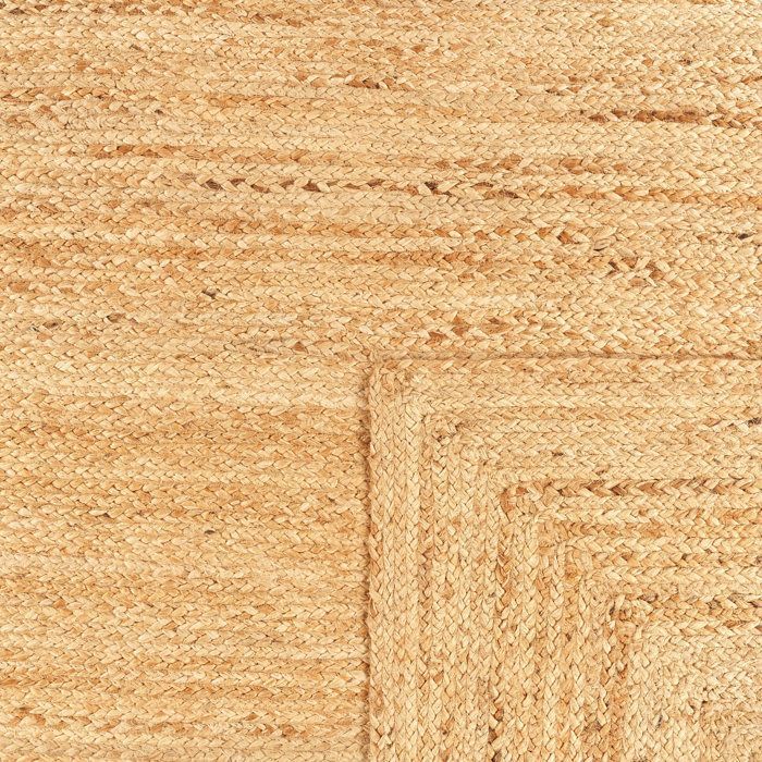 Alfombra Paco Home para salón/dormitorio, de yute con estampado geométrico estilo boho, tejida a mano, color beige natural, 60x100 cm.