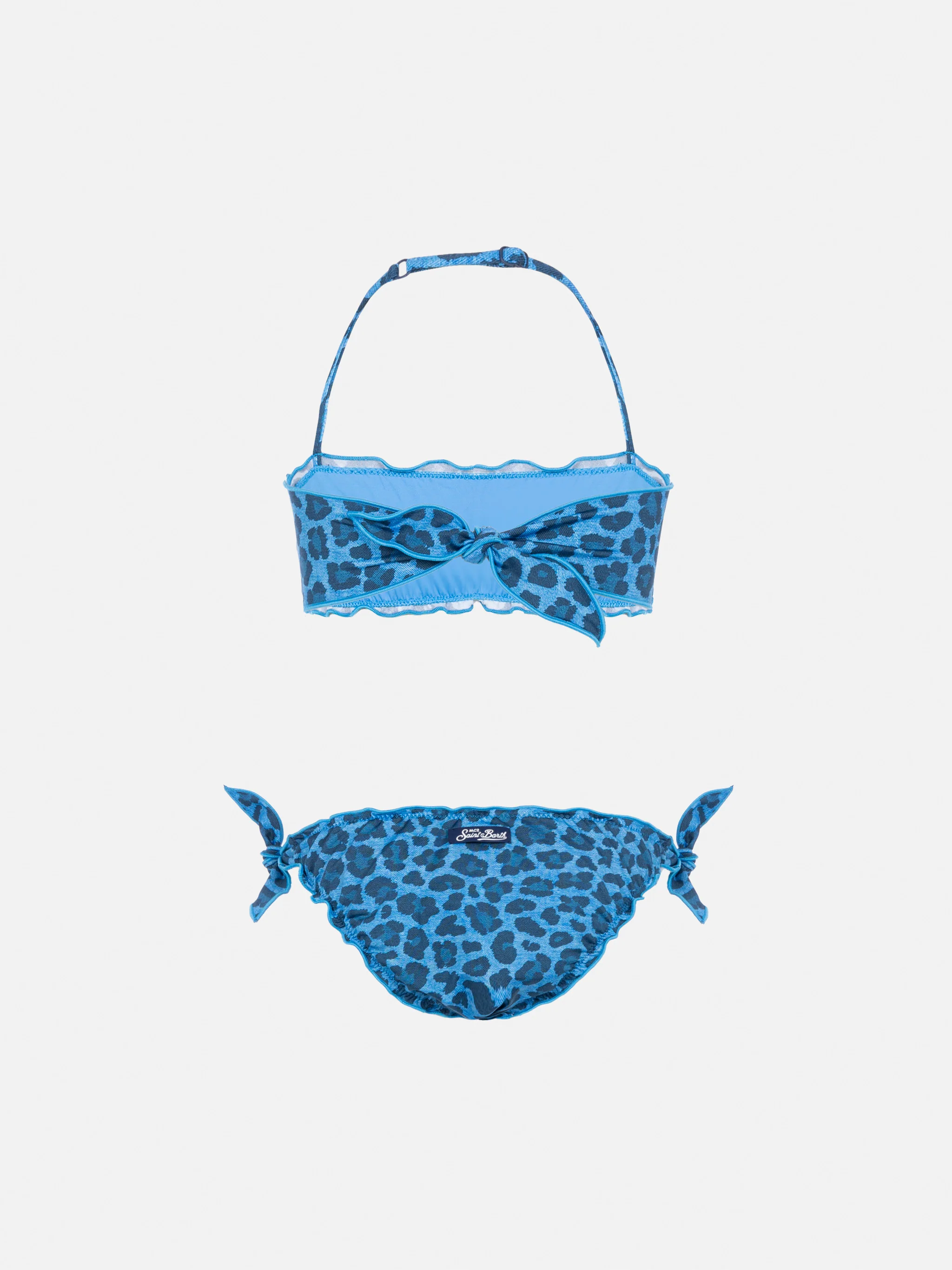 Emy klassischer Bandeau-Bikini mit Animal-Print