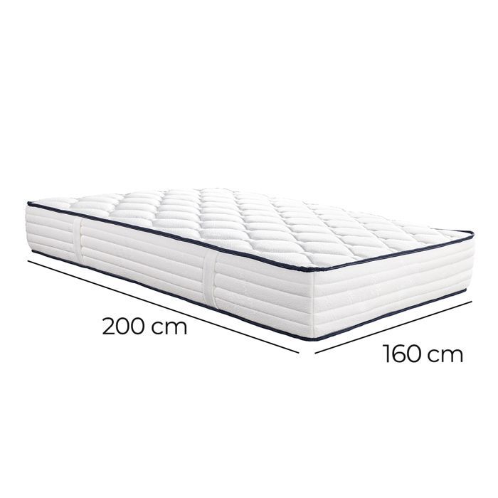 Materasso a molle insacchettate CUBA 180x200 cm, schiuma ad alta densità, zone di riposo indipendenti, lato estivo/invernale, spessore 27 cm