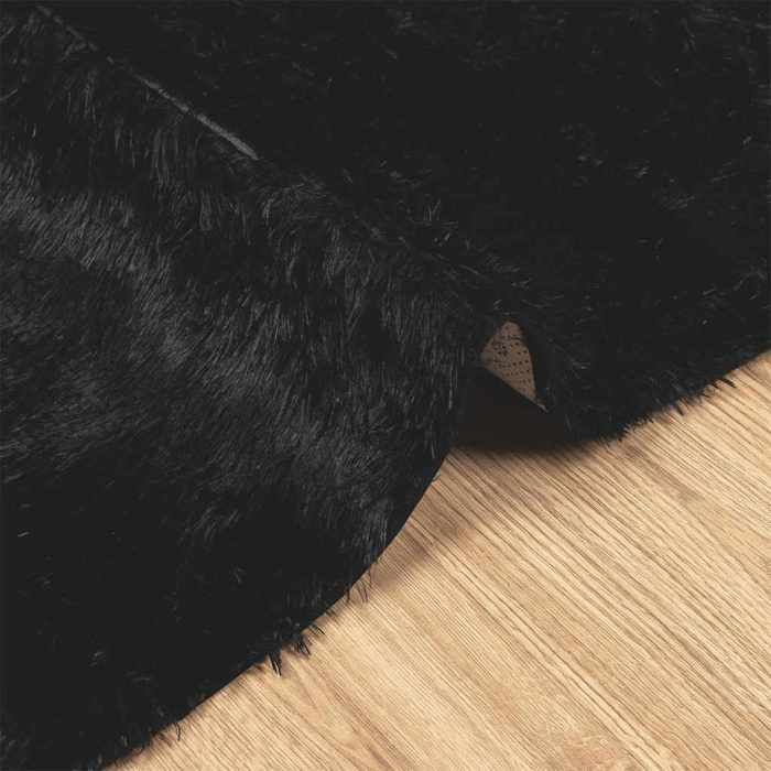 vidaXL Shaggy Rug, Long Pile, Black, 240x340 cm, Polyester, Rug, Bedroom Rug, Modern Rug, Living Room Rug, Rug 4102854