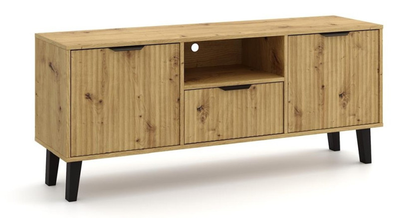 Szafka RTV Topeshop Scandi 2D1S Slim dąb artisan