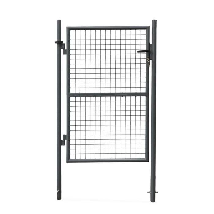 Portillon de jardin en métal anthracite. Double sens d'ouverture. Avec serrure et poignée 150x87cm
