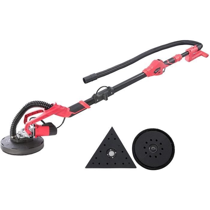 AREBOS Ponceuse Girafe | Ø 225 mm | Barre télescopique | Tête Pivotante (Double Pad)