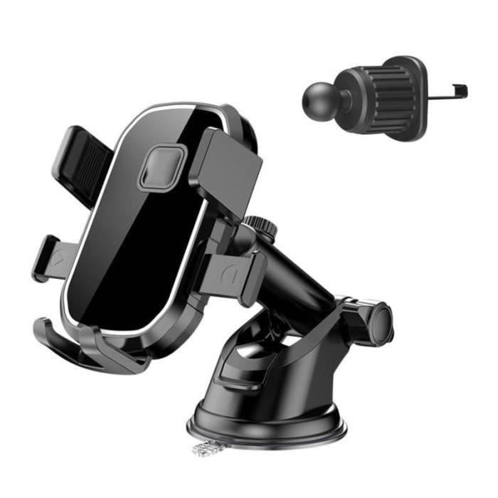 Telefoonhouder - LECHEO - Universeel - Bevestiging met rooster en zuignap - Geschikt voor telefoons van 4-7 inch - ABS/silicone